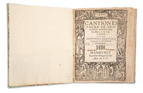 Praetorius, Hieronymus: Cantiones sacrae de praecipuis festis totius Anni 5. 6. 7. & 8. Vocum... Cantus.  Hamburgi, 1599, Philippus de Ohr 