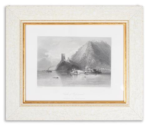 Visegrád látképe : Bartlett, William Henry - Hinchliff, John James – A visegrádi vár. – Castle of Wissegraad – Chateau de Wissegrade  C. 1842 – 1850   