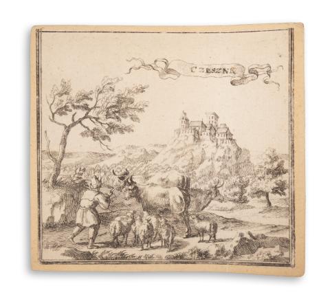 Csesznek látképe: Czesznk - Cseszneki vár  cc. 1700 