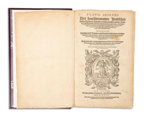 Flavius, Josephus: Des hoochberoemden Joodschen historischrijvers Boecken: te weten vanden ouden Joodschen gheschiedenissen twintich: ende een van zijn eyghen leven. ...  Leyden, 1594, Jan Paets Jacobszoon & Jan Bouwensz 