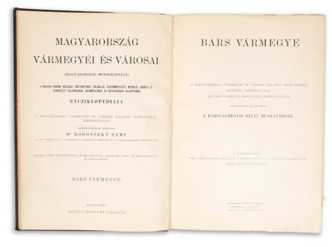 Borovszky Samu, Dr. (szerk.) : Bars vármegye. Magyarország vármegyéi és városai.  (Magyarország monográfiája.)   Budapest, [1903]. Apollo Irodalmi Társaság. 