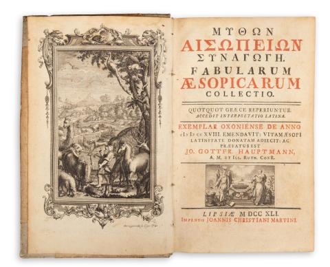 Aesopus: Fabularum Aesopicarum collectio, quotquot gr. reperiuntur: accedit interpretatio latina...  Lipsiae, 1741 Joannis Christiani Martini 