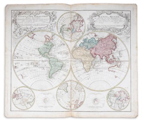 Homann Heredibus: Planiglobii Terrestris Mappa Universalis Utrumqs Hemisphaerium Orient et Occidentale . . . MDCCXXXXVI  Nuremberg, 1746. 