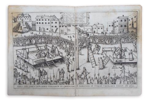 Siebmacher, Johann: Abris der Execvtion Dero Personen so Canischa un Babotscha...[Nagykanizsai és babócsai kapitányok kivégzése 1601-ben]  Nürnberg, 1620. [in der Furhmännischen Druckerey, bey Johann Friderich Sartorio] 