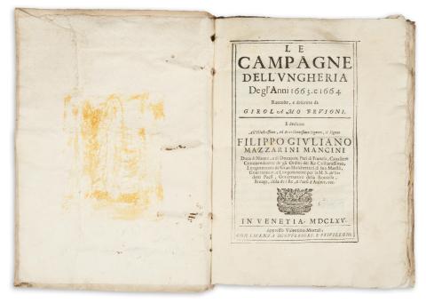 Brusoni, Girolamo: Le campagne dell’ Ungheria Degl’ Anni 1663. e 1664. Raccolte, e descritte da ~   Venetia, 1665. Appresso Valentino Mortali 