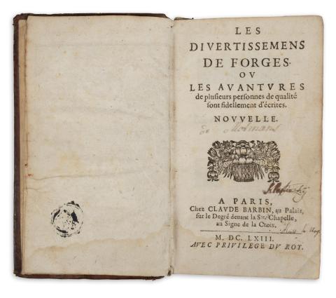 Colletet, François: Les divertissemens de Forges ou les avantures de plusieurs personnes de qualité sont fidellement d'écrites. Nouvelle  Paris, 1663, chez Claude Barbin 
