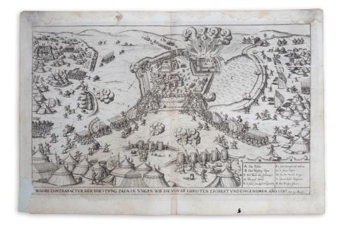 Pápa látképe: Siebmacher, Johann - Wahre Contrafactur der voestung Papa in Ungern...[ Pápa 1597. évi ostroma]  Nürnberg, 1620. [in der Furhmännischen Druckerey, bey Johann Friderich Sartorio] 