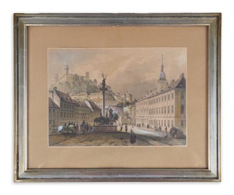 Pozsony látképe: Rohbock, Ludvig - Pozsony Haltér  Darmstadt, 1856, Druck & Verlag von Gustav Georg Lange 