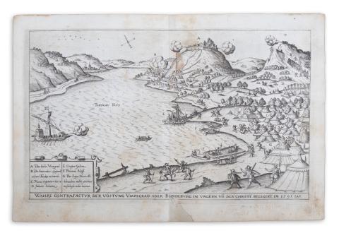 Visegrád látképe:  Siebmacher, Johann - Wahre Conterfactur der Vöstung Vizzegrad oder in Ungern vo den Christe belegert im 1595 iar. [Visegrád 1595. évi ostroma]  Nürnberg, 1620. [in der Furhmännischen Druckerey, bey Johann Friderich Sartorio] 