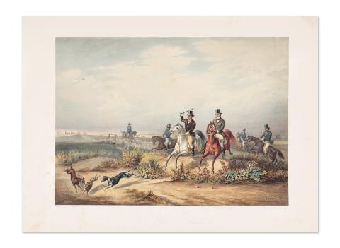 András[s]y, [Manó, gróf] Comte Emman[uel] : Les chasses et le sport en Hongrie D'aprés l' original Hongrois de --, ...   Pest, [1857]. Armand Geibel. 