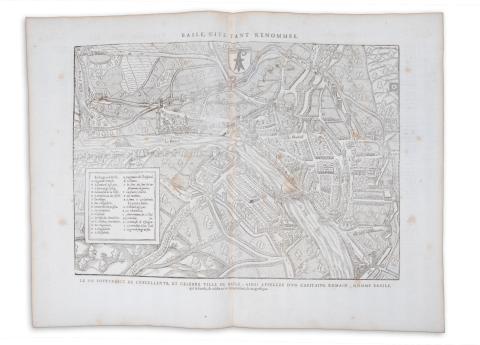 Belleforest, François de: Basle, Cite tant renommée. - Le vif pourtraict de l'excellente, et celebre ville de Basle: ainsi appellée d'un capitaine romain, nommé Basile, qui la fonda, & édifia en un lieu plaisant, & magnifique.  Paris, 1575. 