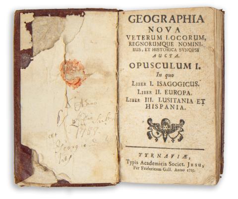 Kolosvári [Pál] Paulus: Geographia nova veterum locorum, regnorumque nominibus et historica synopsi aucta. Opusculum I-II.  Tyrnaviae [Nagyszombat], 1725-27. Typis Academicis Societ. Jesu, per Fridericum Gall.  