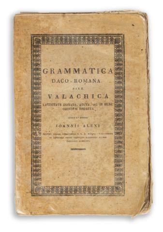Alexi, Joannes: Grammatica Daco-Romana sive Valachica, latinitate donata, ancta, ac in hune ordinem / redacta Joannes Alexi.  Viennae, 1826. Apud Jos. Geistinger. 