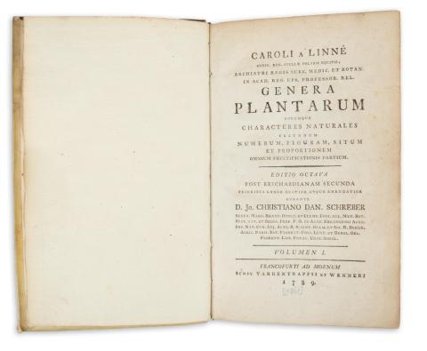 Linné, Caroli: Genera plantarum : eorumque characteres naturales secundum numerum, figuram, situm, et proportionem omnium fructificationis partium. Vol. I-II.  Frtancofurti ad Moenum, 1789-1791.  Sumtu Varrentrappi et Wenneri 