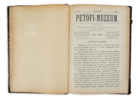 Petőfi-muzeum. I. évfolyam. 1-4. szám [egybekötve]  Kolozsvárt, 1888. Ev. ref. koll. ny. 