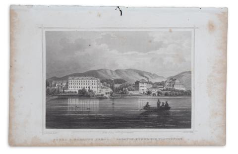 Balatonfüred látképe: Rohbock, Ludwig – Rorich, Carl: Füred a Balaton felől – Balaton-Füred vom Plattensee  Darmstadt, 1856, Druck & Verlag von Gustav Georg Lange 