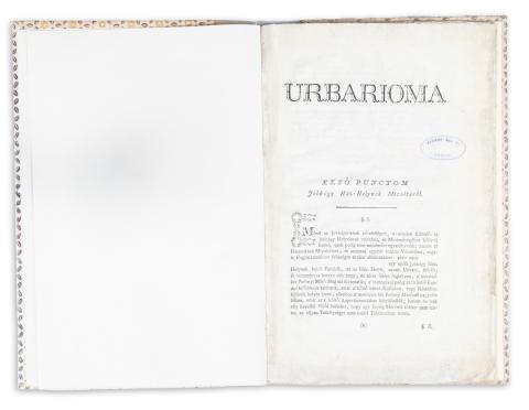  Mária Terézia 1766-ban kibocsátott Urbáriuma   Kiadási hely, év és nyomda nélkül 