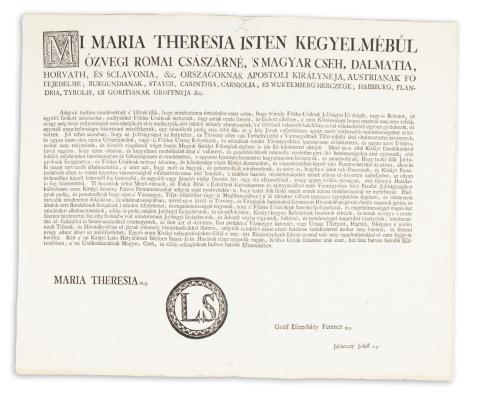 Mária Terézia 1766-ban kibocsátott pátense a jobbágykérdés rendezéséről   