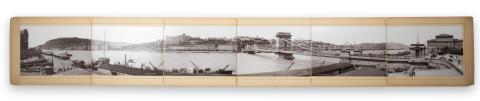 Budapest nagyméretű panoráma-látképe. [Leporello, 1900 körül]  [Drezda, 1900 körül], Römmler & Jonas Kunstdruck-Anstalt. 