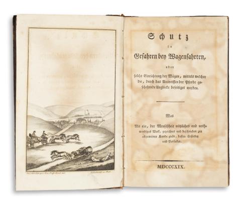 Machay, Carl Balthasar [Machay Károly Boldizsár]: Schutz in Gefahren bey. Wagenfahrten, oder solche Einrichtung der Wägen, mittels welcher die, durch das Ausreissen der Pferde geschehende Unglücke beseitiget werden.  [Pesth, 1819, Trattner] 