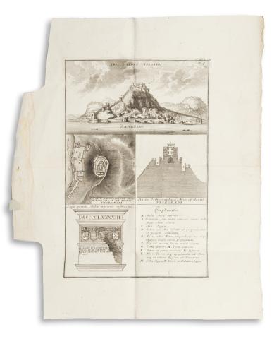 Visegrád látképe - Triste Rudus Visegradi.   Viennae, 1735–1742. J. P. van Ghelen.  