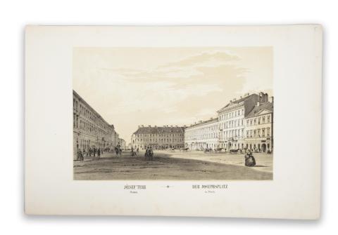 Alt, Rudolf - [Sandmann, Franz Xaver]: József tere Pesten - Der Josephplatz in Pesth. Kőnyomat  Pest, Hartleben, 1845.  
