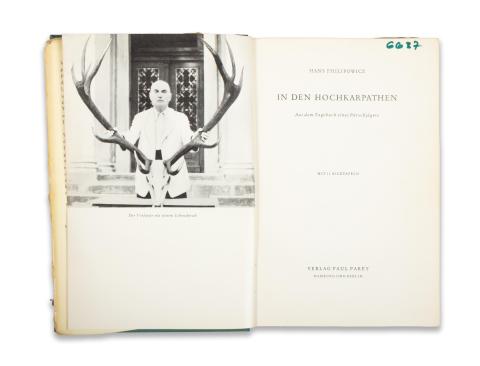 Philipowicz, Hans:  In den Hochkarpathen. Aus dem Tagebuch eines Pürschjägers. 11 Bildtafeln.  Berlin, 1956, Paul Parey 