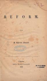 Eötvös József, b(áró): Reform 1846 Lipcse Köhler Károly Ferencznél