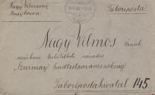 Nagybaczoni Nagy Vilmos (1884-1976) vezérkari százados, későbbi honvédelmi miniszter levelezése feleségével, Nagy Zelmával.