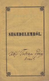 Segedelemről 1843 Lőcsén Werthmüller János ny
