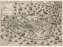 Lafreri, Antonio: Disegno dell Isola di Malta con li porti &amp; forti… 1565 Róma