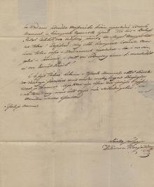 Kelemen Benő (1792-1883) jószágigazgató autográf levele Wesselényi Miklóshoz.