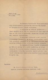 Imrédy Béla (1891-1946) pénzügyminiszter által saját kezűleg aláírt, gépelt okirat.