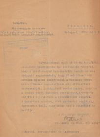 Kánya Kálmán (1869-1945) rendkívüli követ és meghatalmazott külügyminiszter által saját kezűleg aláírt, gépelt hivatalos levél.