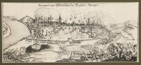 Buda Ostroma – Prospect von Offen sambt der kayserl Attaque 1686  