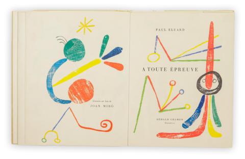 Éluard, Paul : A toute épreuve. Gravures sur bois de Joan Miró.   New York, 1984. George Braziller. 