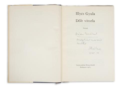 Illyés Gyula : Dőlt vitorla. Versek  Budapest, 1965, Szépirodalmi Könyvkiadó 