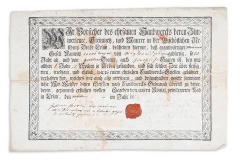 Egri kőműves céhlevél, 1804.   