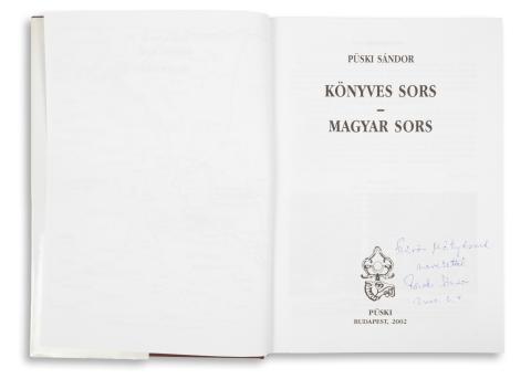 Püski Sándor : Könyves sors - magyar sors  Budapest, 2002. Püski Kiadó  