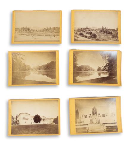 Fóthi Emlék. 21 kabinet fotó míves dobozban a Károlyi kastélyról.   