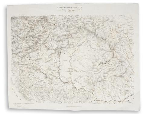 Herder, Bartholomäus: Übersichts-Carte Nr. 1 zu den Feldzügen Eugens gegen die Türken  Freiburg in Breisgau, [ca. 1830] 