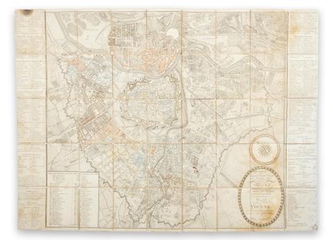 Grimm, Max de: Grundriss der Kaiserl. Königl. Haupt und Residenz Stadt Wien, eingetheilt...Bécs térképe.  Vienne, 1811,  Jean Cappi 