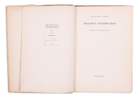Devecseri Gábor : Budapest Tündérváros  Budapest, 1946. Officina kiadása (Officina Nyomda) 