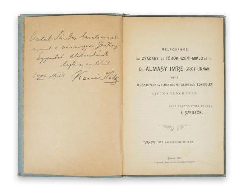 [Kenéz Zoltán-Kupa Árpád-Szabadfi Elek] : Nagykunsági ősi földünk és népe.  Szolnok, 1902. Bakos János kvny. 