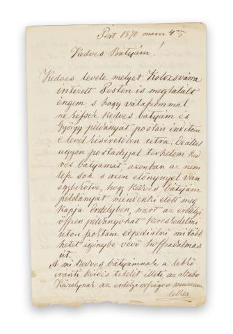 Orbán Balázs Haller Gáborhoz (Haller Györgynek?) “Kedves Bátyám!” megszólítással írt levele.    