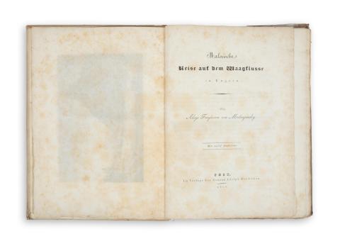 Mednyánszky Alajos: Malerische Reise auf dem Waagflusse in Ungern. Von Aloys Freyherrn von Mednyánsky. Mit zwölf Ansichten.  Pest, 1826. Konrad Adolf Hartleben [gedruckt bey Anton Strauss]. 