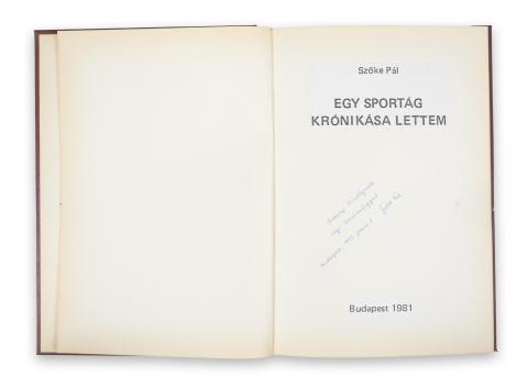 Szőke Pál: Egy sportág krónikása lettem. [Gépirat]   