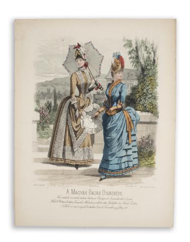 A Magyar Bazár Divatképe. Színezett lithográfia.  [Paris, 1885, Augte. Godchaux & Cie. imp. Systeme Guy.] 