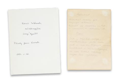 Pilinszky János Különítélet és Passió című versének autográf kézirata   