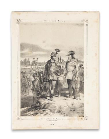 Komárom látképe  : Katzler, Vinzenz: Által adás Komárom vára / Die Kapitulation der Festung Komorn am 27. September 1849.    [Wien, 1850. Benko] 